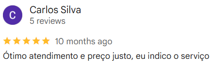 Avaliação de Carlos Silva no Google