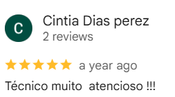 Avaliação de Cintia Dias Perez no Google
